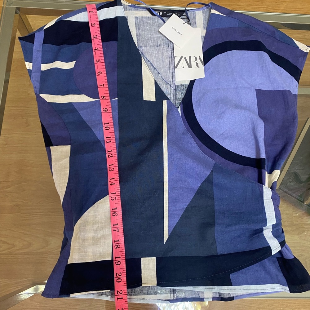 ZARA WOMEN’S BLUE AND PURPLE BLOUSE SIZE S - Picture 8 of 8